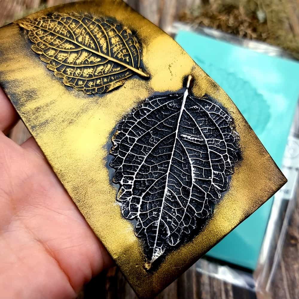 Perilla Blumei - Handmade texture-mold of real leaf (36048)