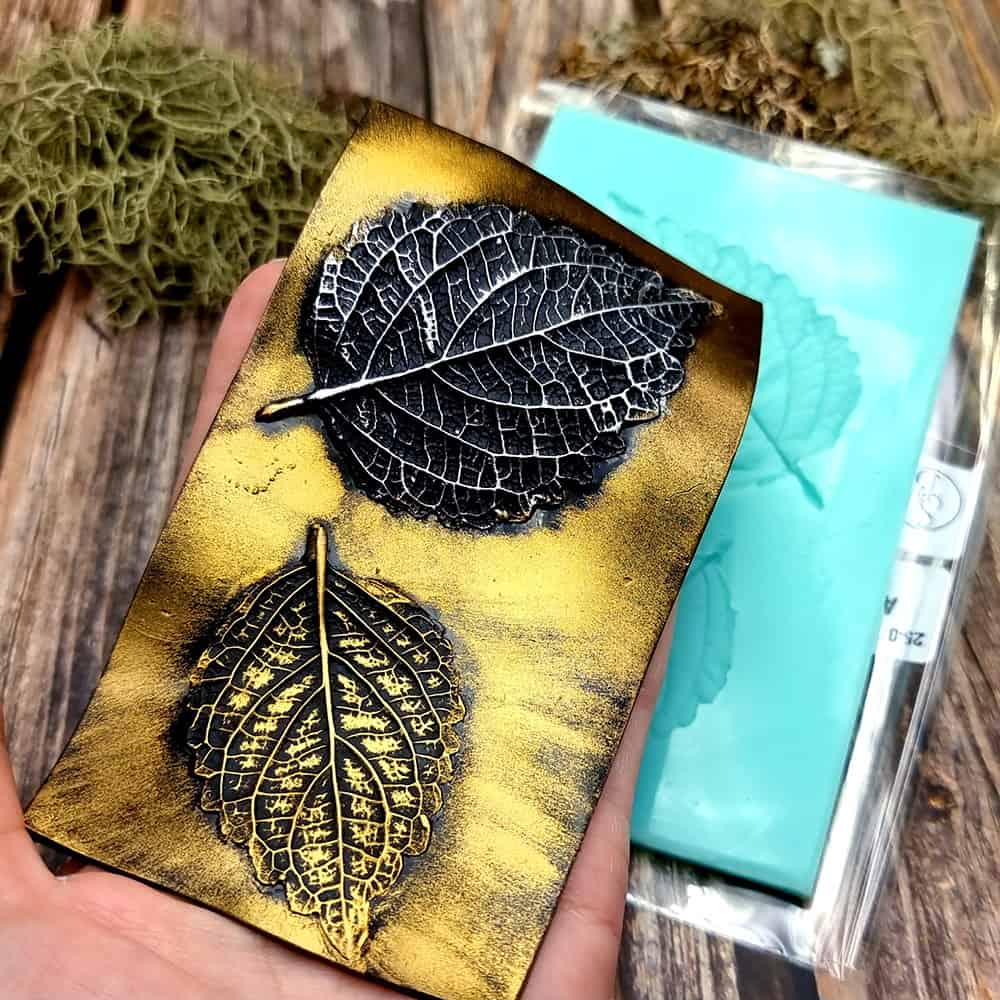 Perilla Blumei - Handmade texture-mold of real leaf (36058)