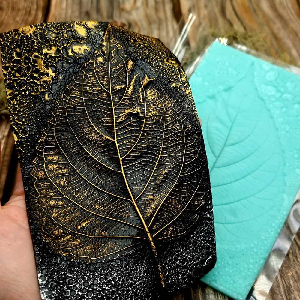 Large Leaf Pattern - Handmade real leaf texture-mold #1 (36078)