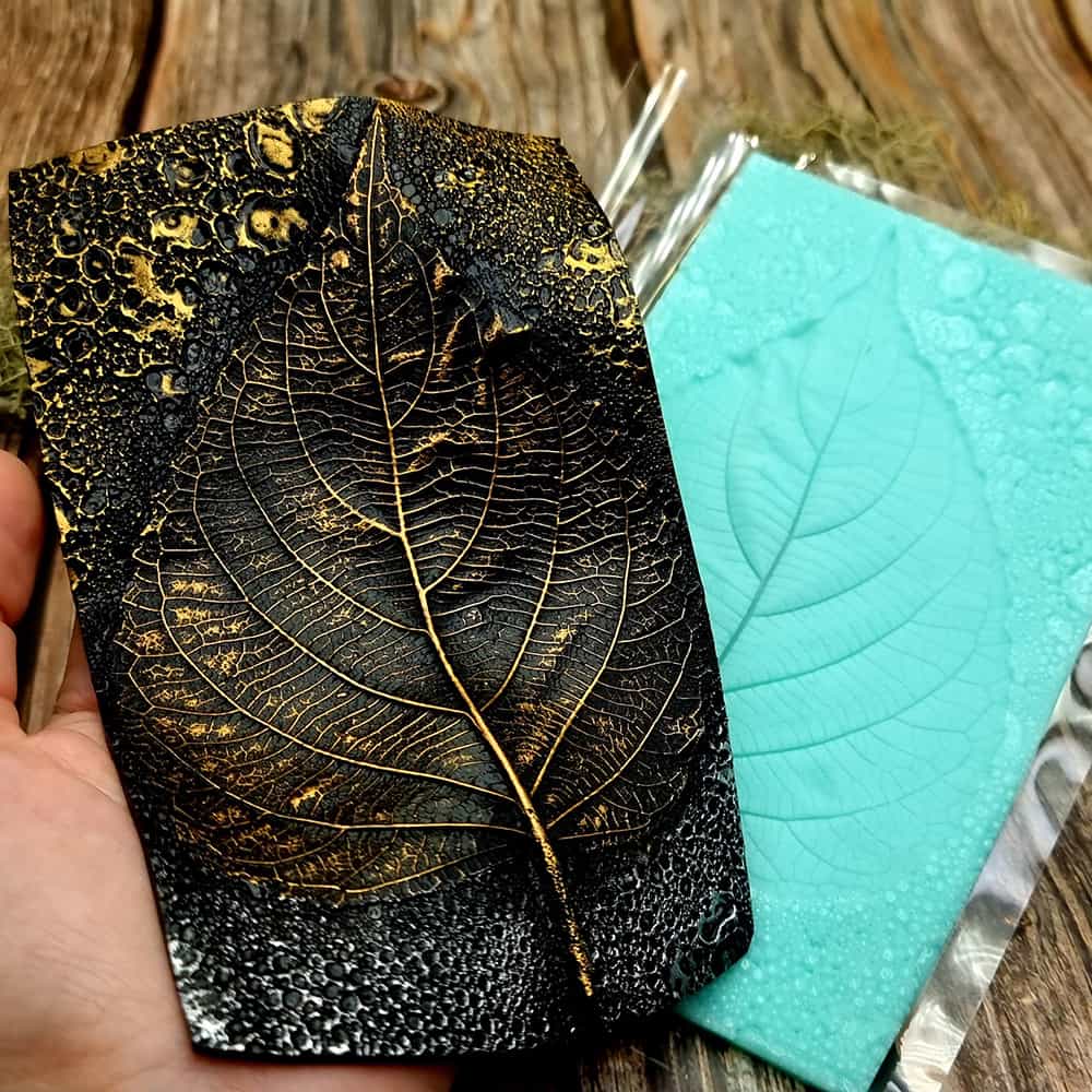 Large Leaf Pattern - Handmade real leaf texture-mold #1 (36083)