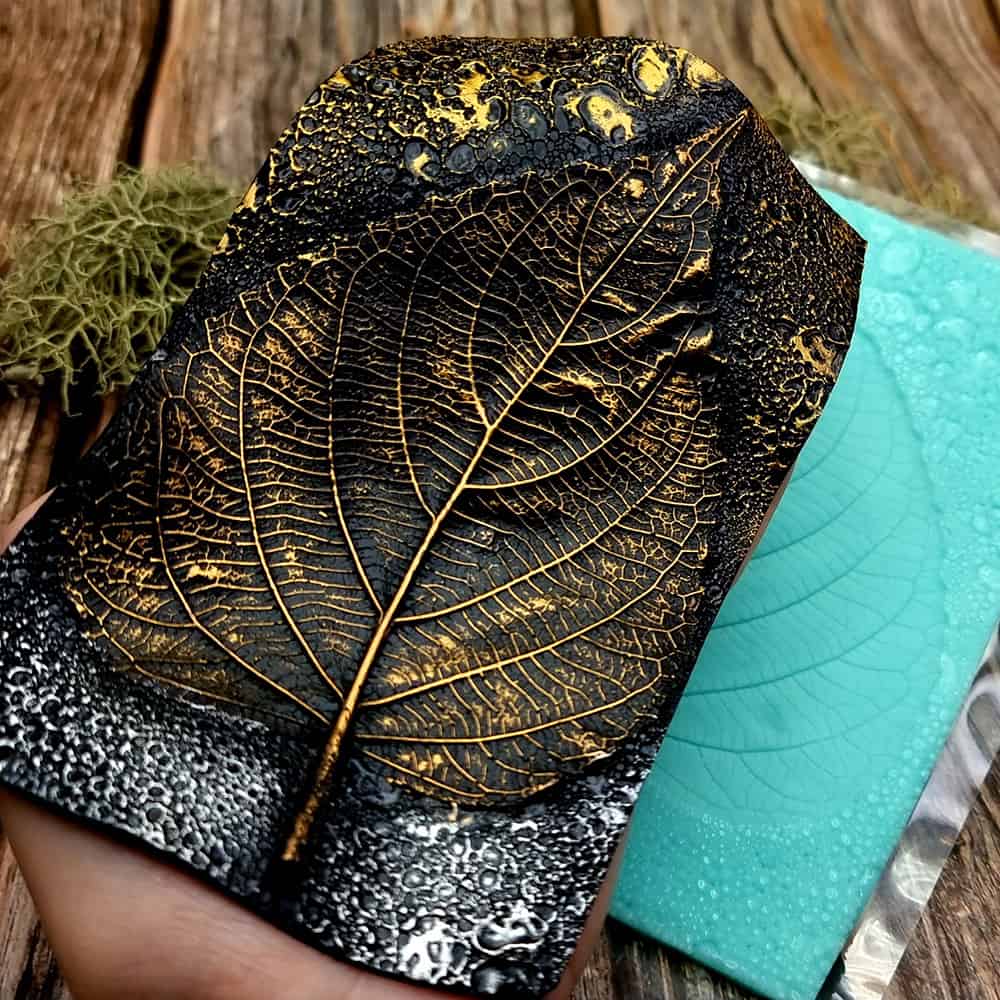 Large Leaf Pattern - Handmade real leaf texture-mold #1 (36088)