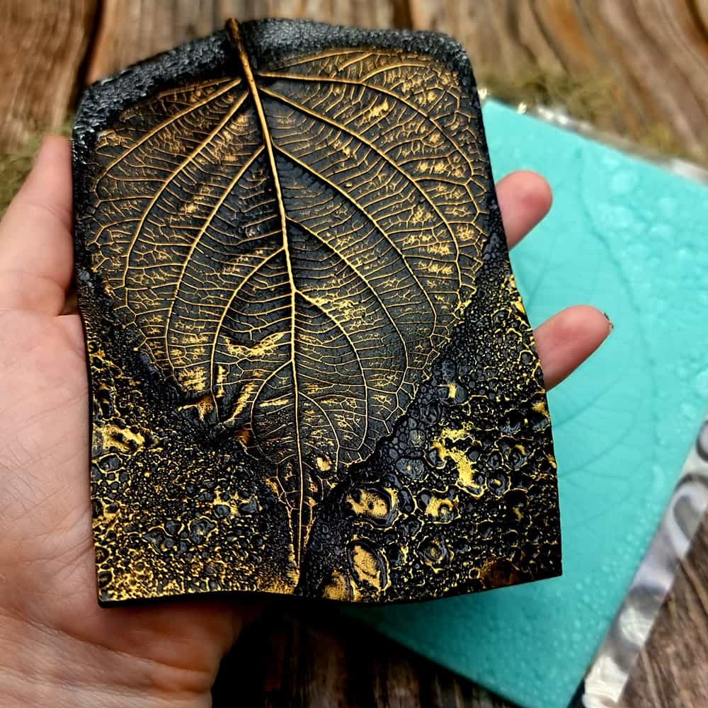 Large Leaf Pattern - Handmade real leaf texture-mold #1 (36098)