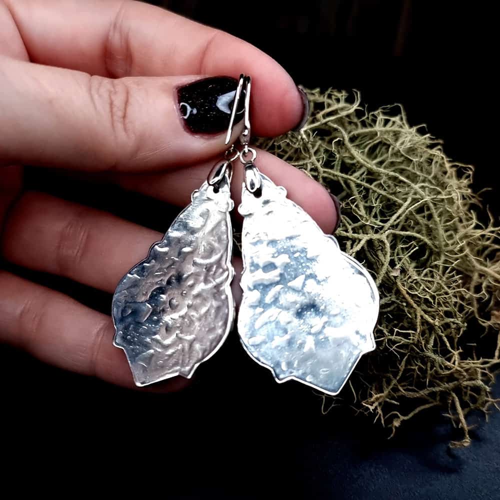 Unique romantic silver earrings (38721)