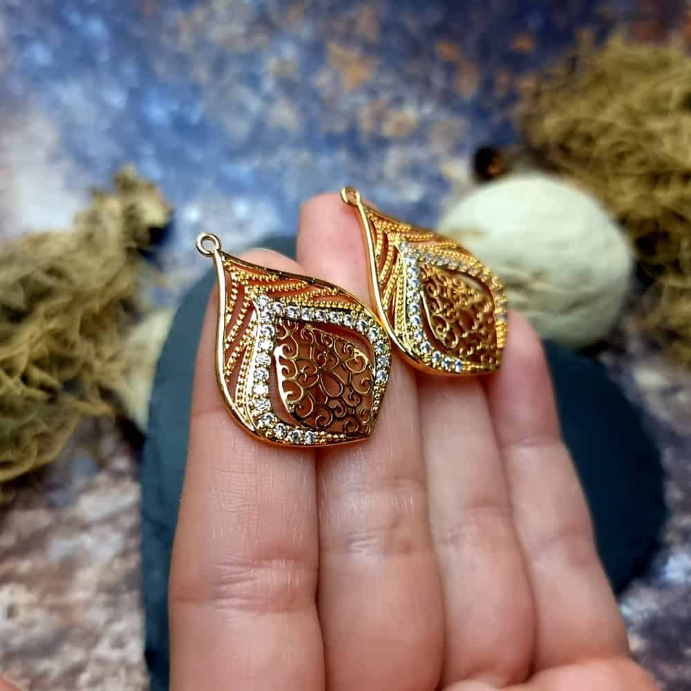 High quality earrings findings "Peacock Feather" (44603)