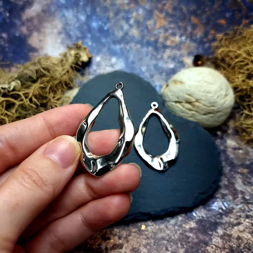 Earrings metal findings Silver color (44608)