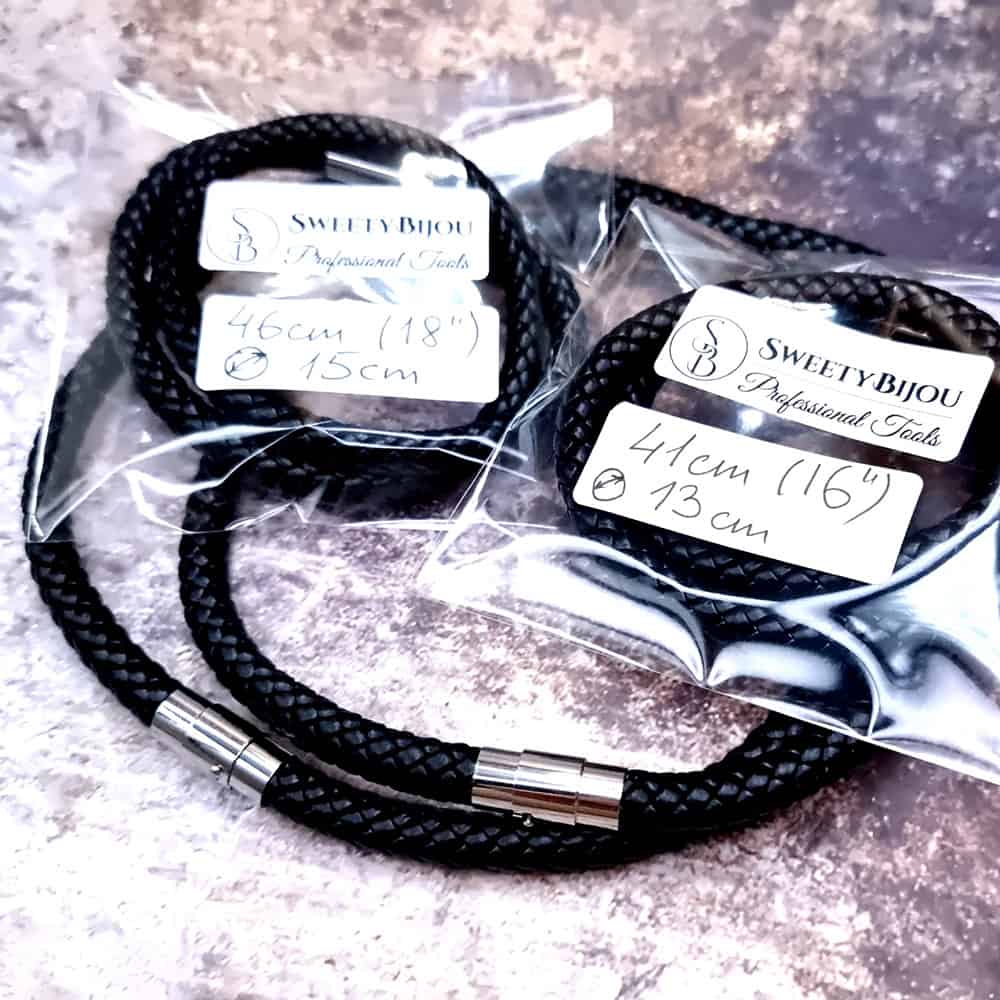 High Quality 8mm Black Necklace Choker 46cm/18" (49075)