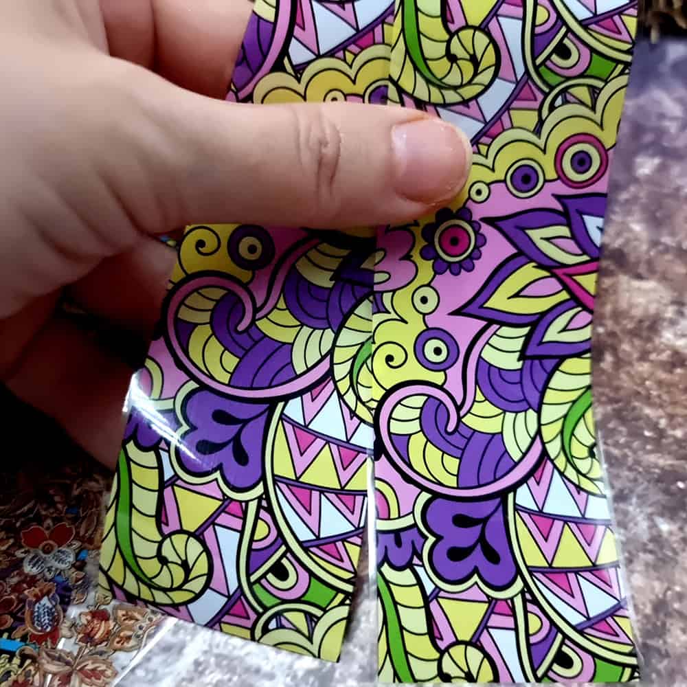 10 colorful Transfer Foils "Hippie style textile 4" (52688)