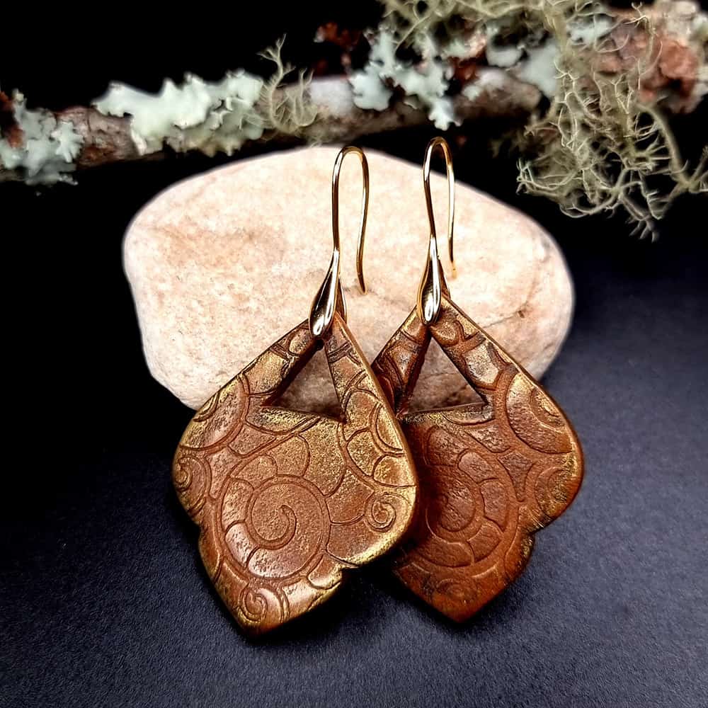 Polymer clay Earrings "Warm Facture" #148013