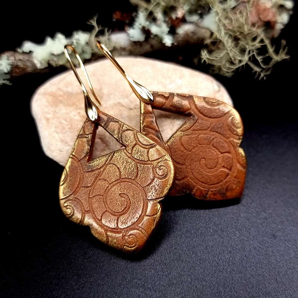 Polymer clay Earrings "Warm Facture" (148028)