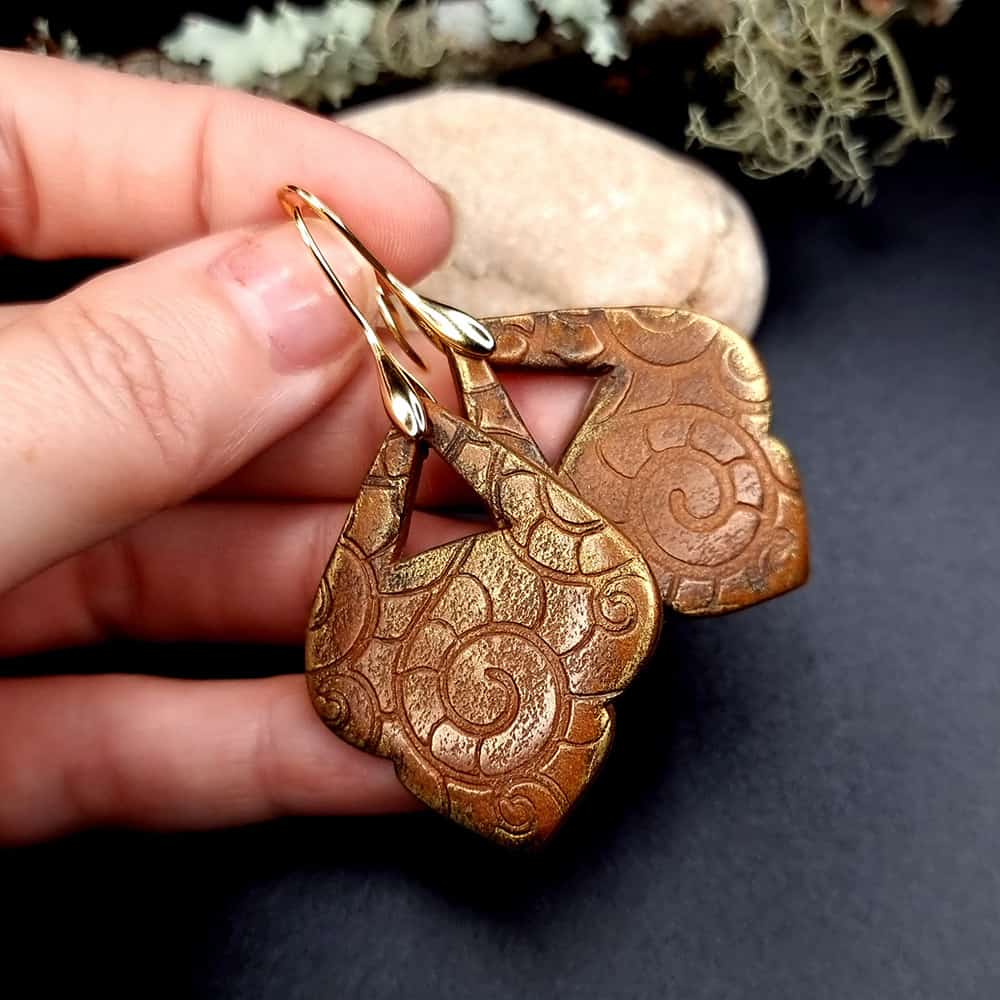 Polymer clay Earrings "Warm Facture" (148034)