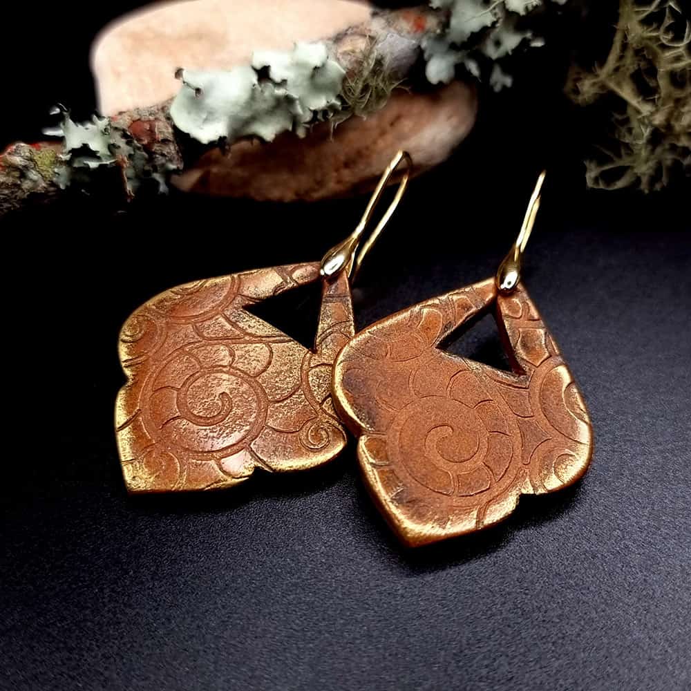 Polymer clay Earrings "Warm Facture" (148036)