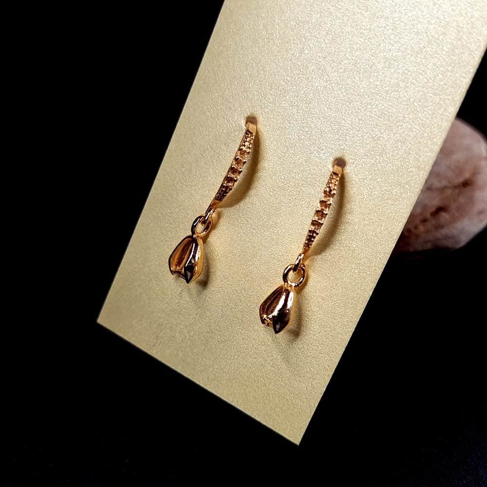 Pair of golden earrings hooks. Good Quality (148480)