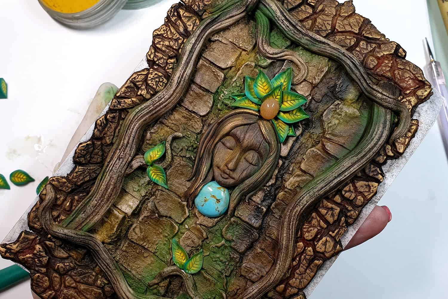 Praying Forest Goddess - Decorative Part for Book Cover #168583