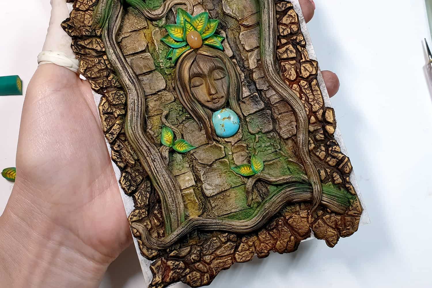 Praying Forest Goddess - Decorative Part for Book Cover #168584