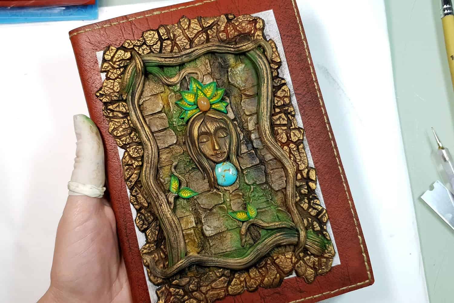 Praying Forest Goddess - Decorative Part for Book Cover #168585