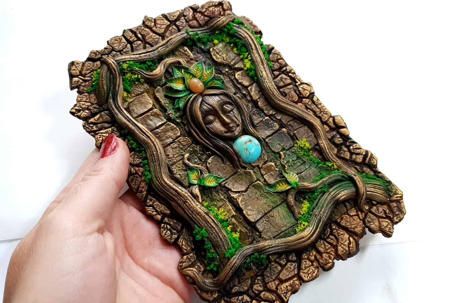 Praying Forest Goddess - Decorative Part for Book Cover #168588