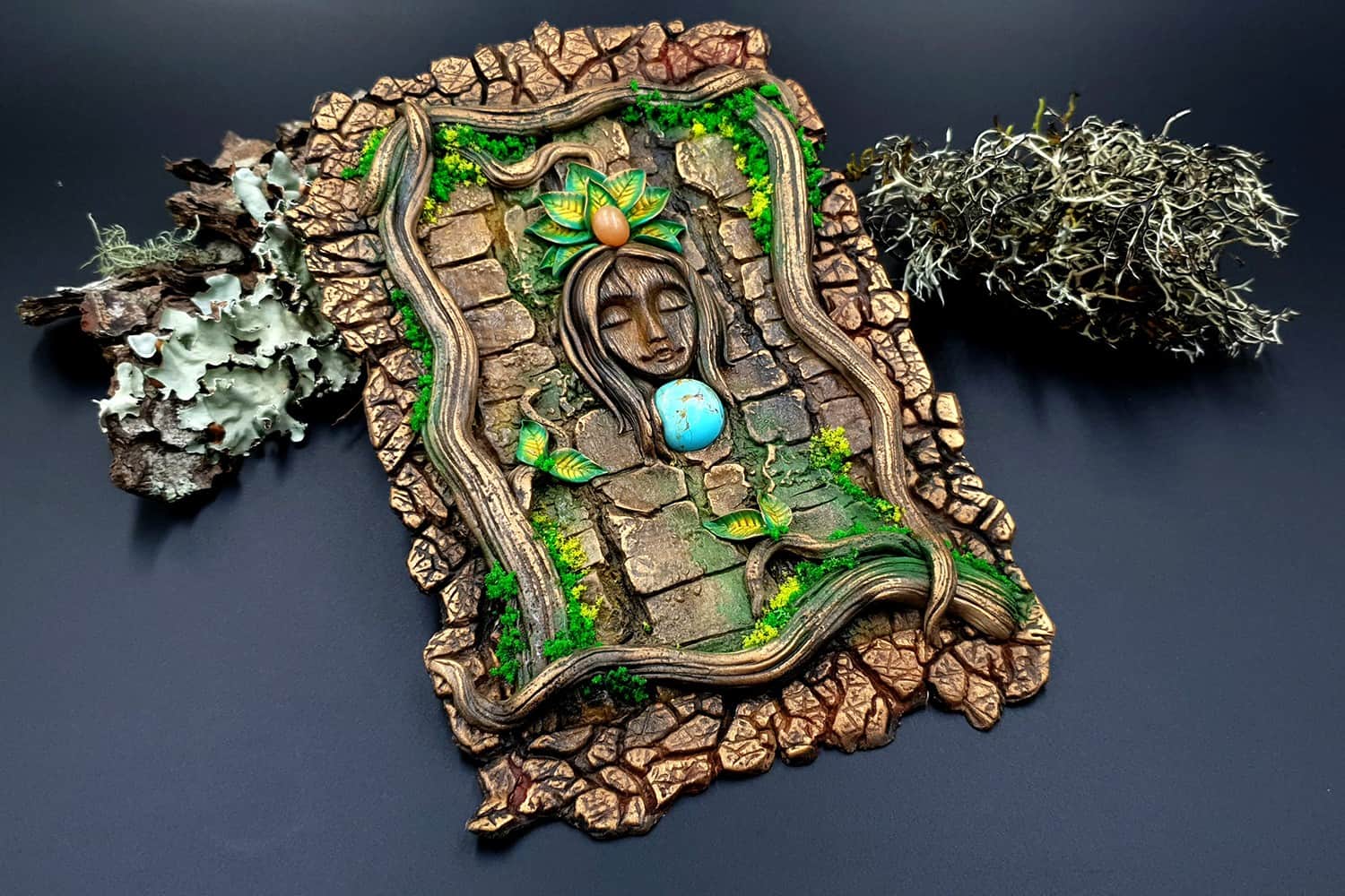 Praying Forest Goddess - Decorative Part for Book Cover #168589