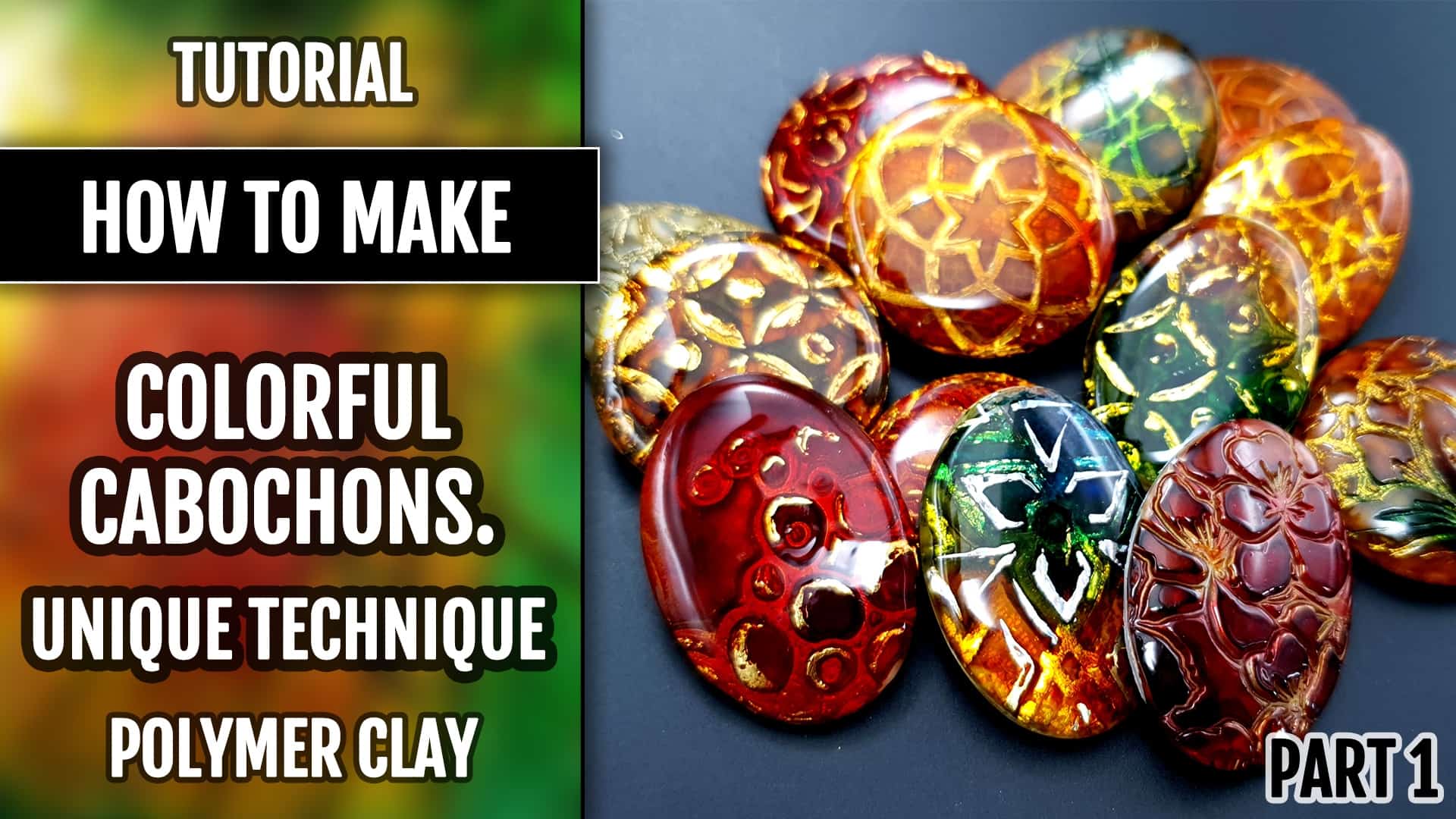 Colorful Polymer Clay Cabochons, Part #1 #168564