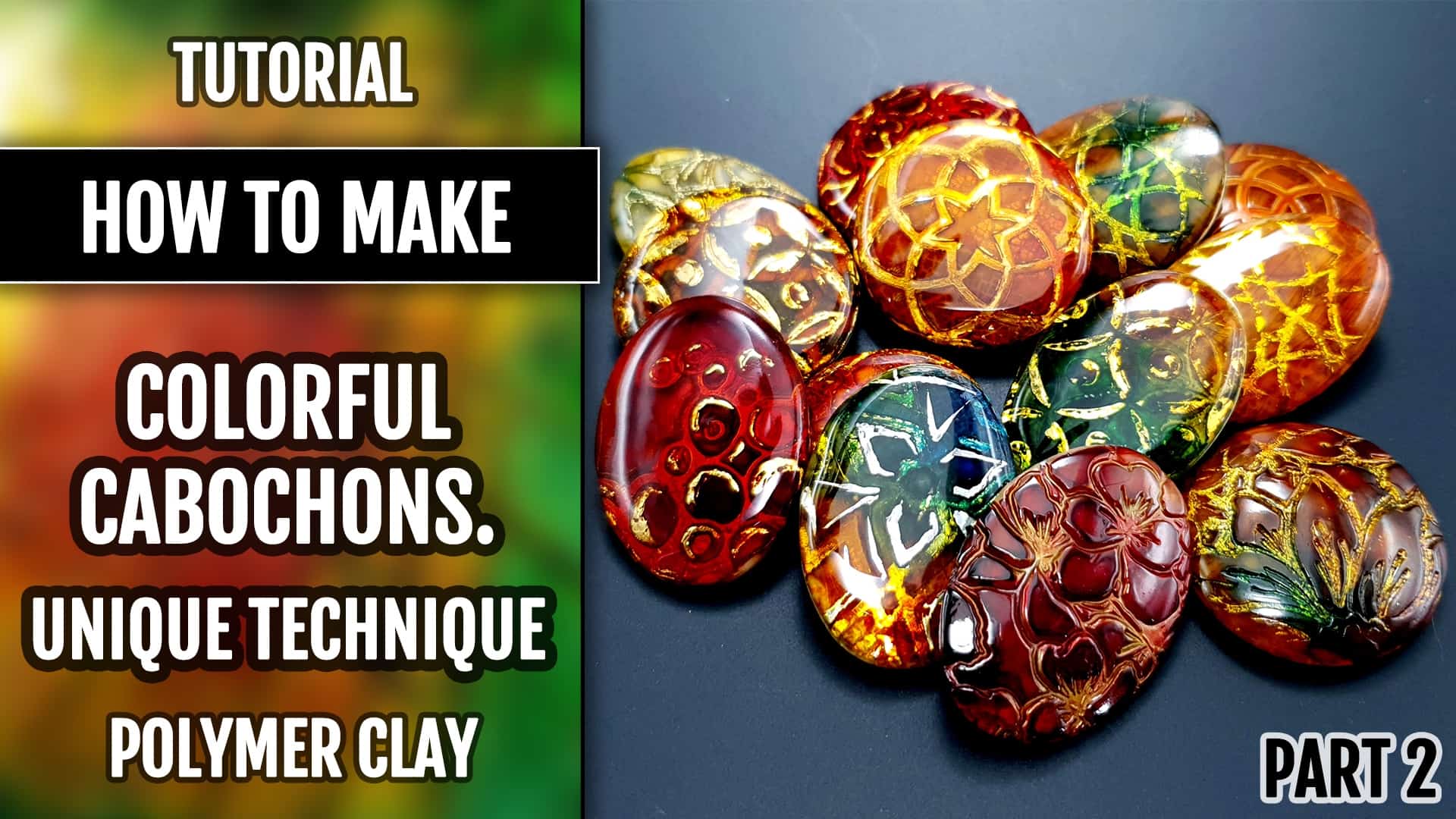 Colorful Polymer Clay Cabochons, Part #2 #168565