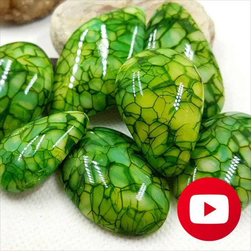 Realistic green dragon's vein agate stone imitation (27037)